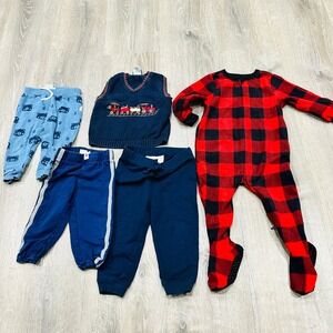 Baby Boy Bundle Lot 18-24M Old Navy Buffalo Plaid Great Guy Vest Bear Pants